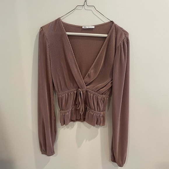 Zara Deep V Blouse - Picture 4 of 6